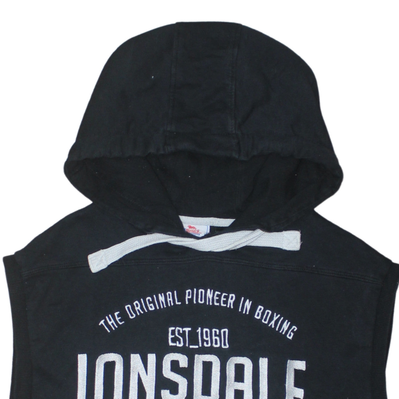 Mens UK Size L Lonsdale Black Vest Hoodie