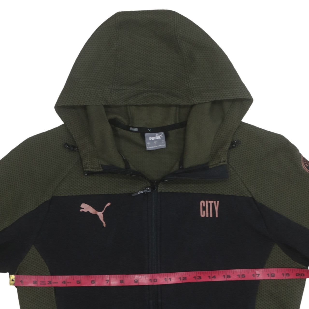 Mens UK Size L PUMA Green Full Zip Hoodie
