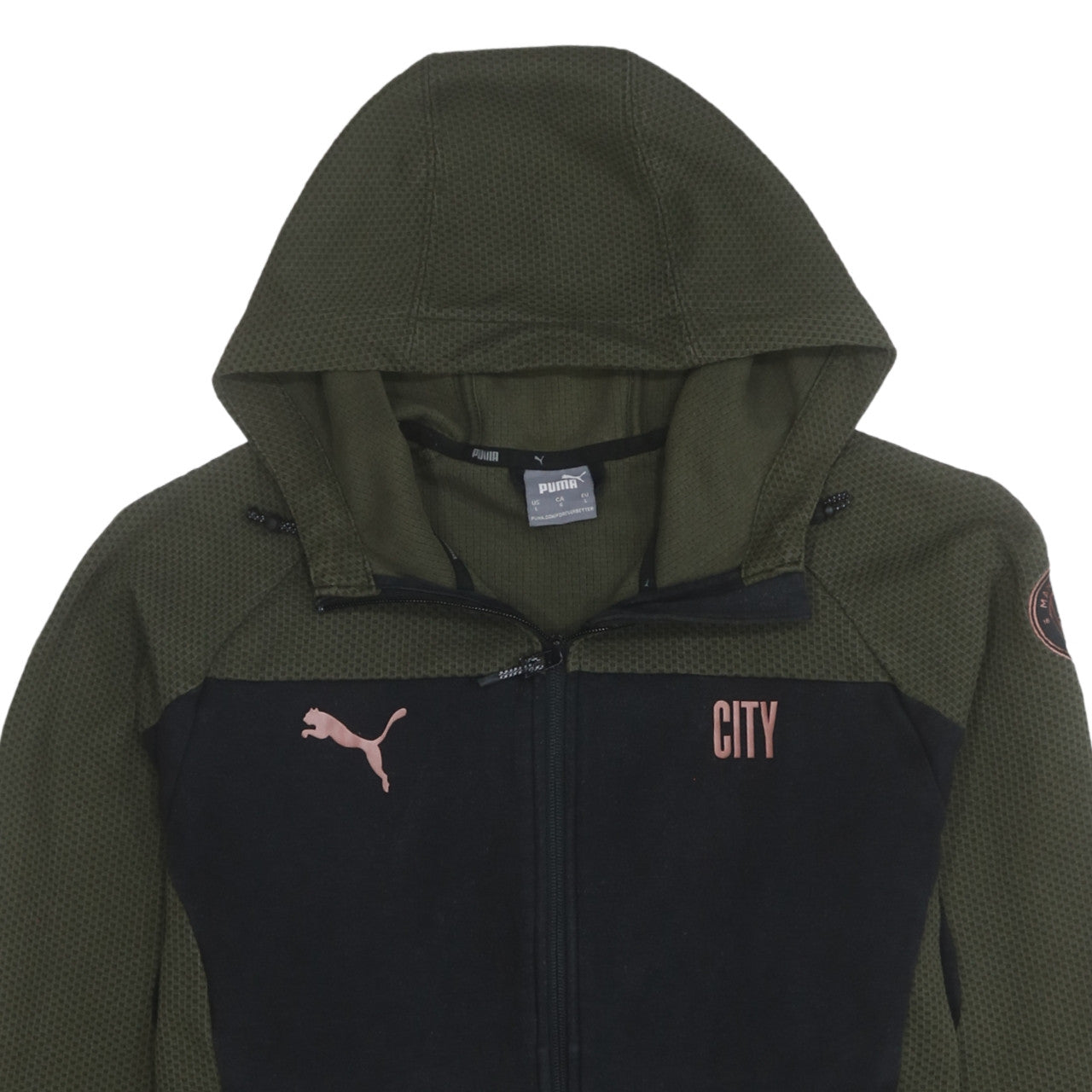 Mens UK Size L PUMA Green Full Zip Hoodie