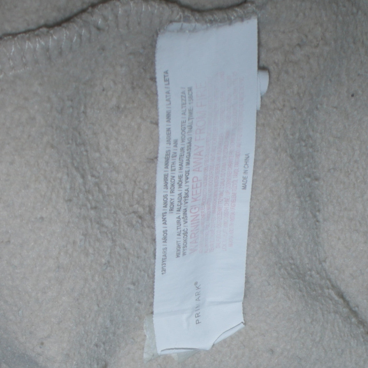 Boys UK Size 12-13 Years Primark Beige Pullover Hoodie