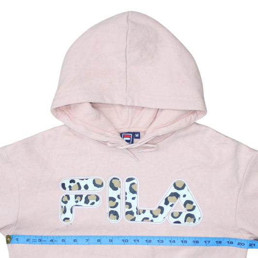 Womens UK Size M FILA Pink Pullover Hoodie