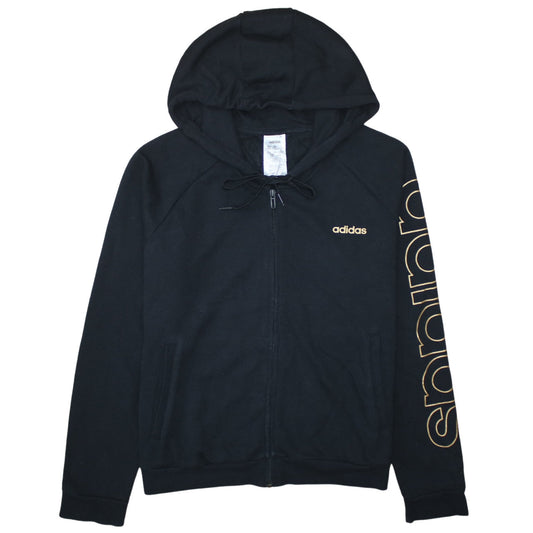 Womens UK Size L adidas Black Full Zip Hoodie