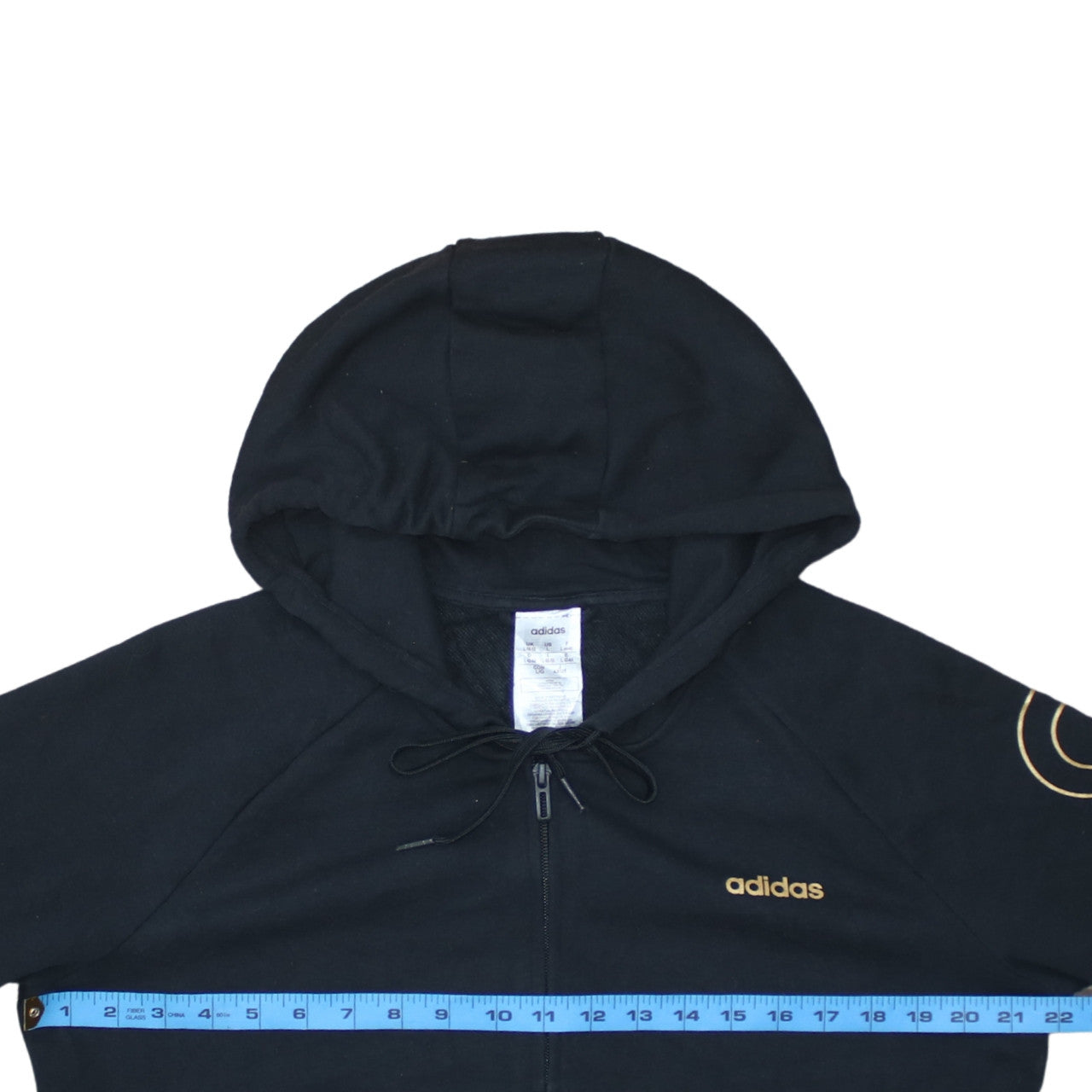Womens UK Size L adidas Black Full Zip Hoodie