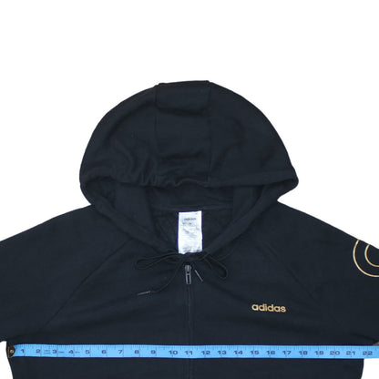 Womens UK Size L adidas Black Full Zip Hoodie