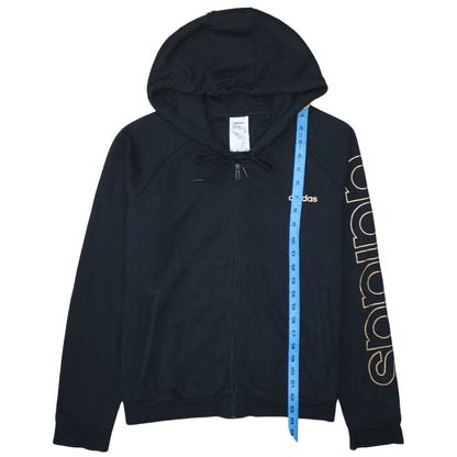 Womens UK Size L adidas Black Full Zip Hoodie