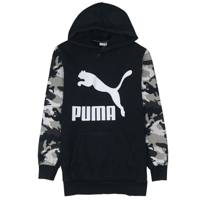 Puma Men Black Camouflage Sleeve Pullover Hoodie Size S