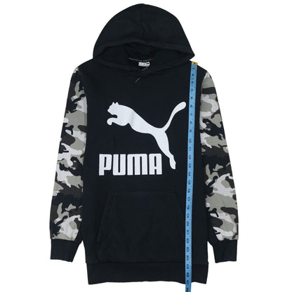 Puma Men Black Camouflage Sleeve Pullover Hoodie Size S