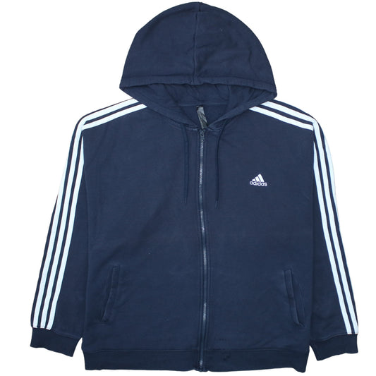 Womens UK Size 20 adidas Blue Full Zip Hoodie
