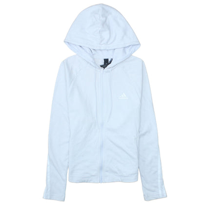 Womens UK Size S adidas White Full Zip Hoodie