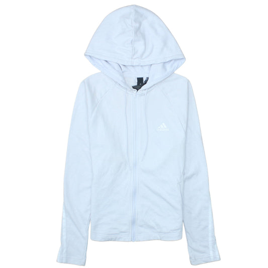 Womens UK Size S adidas White Full Zip Hoodie