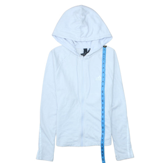 Womens UK Size S adidas White Full Zip Hoodie