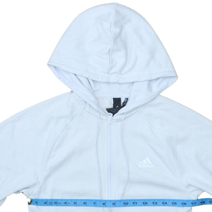 Womens UK Size S adidas White Full Zip Hoodie