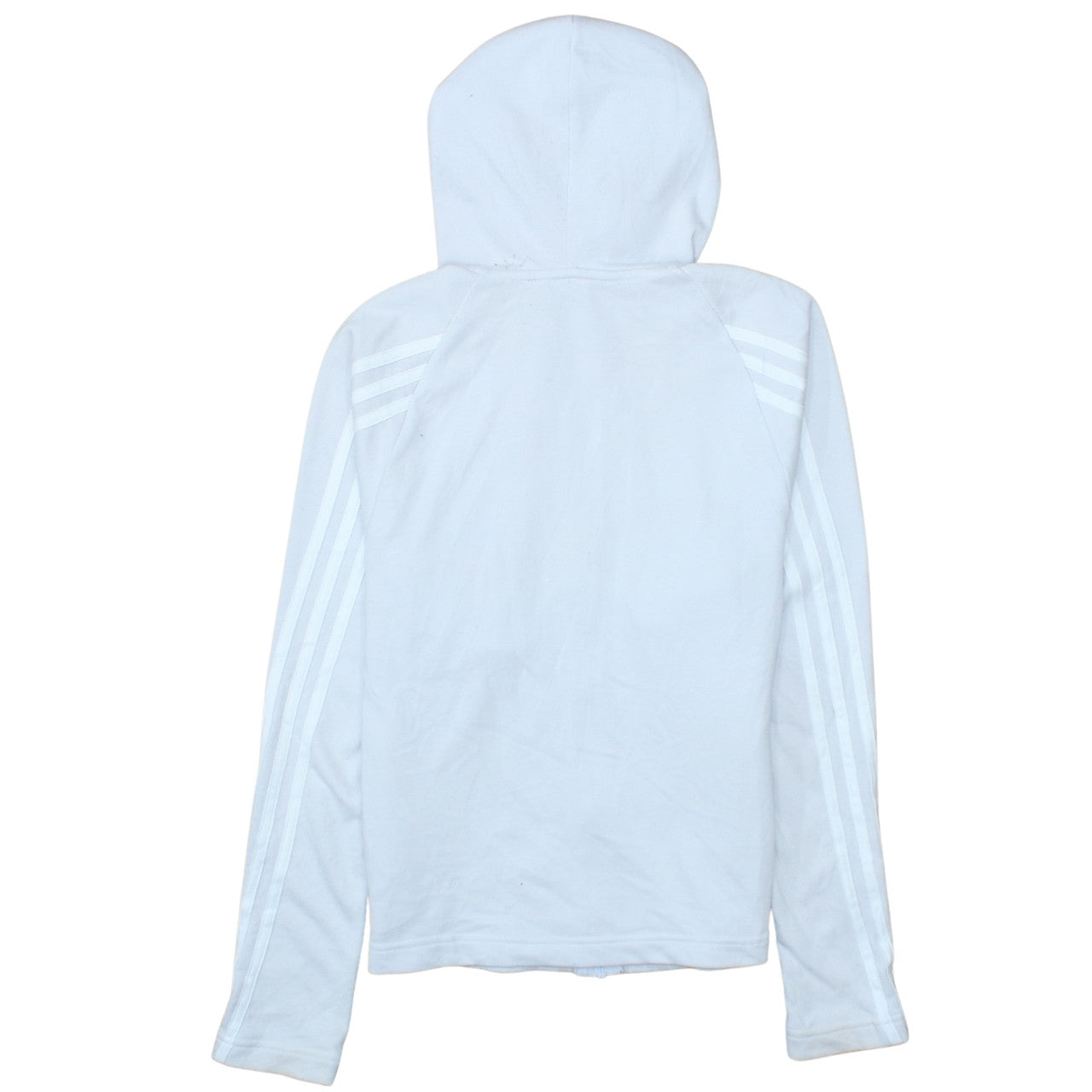 Womens UK Size S adidas White Full Zip Hoodie