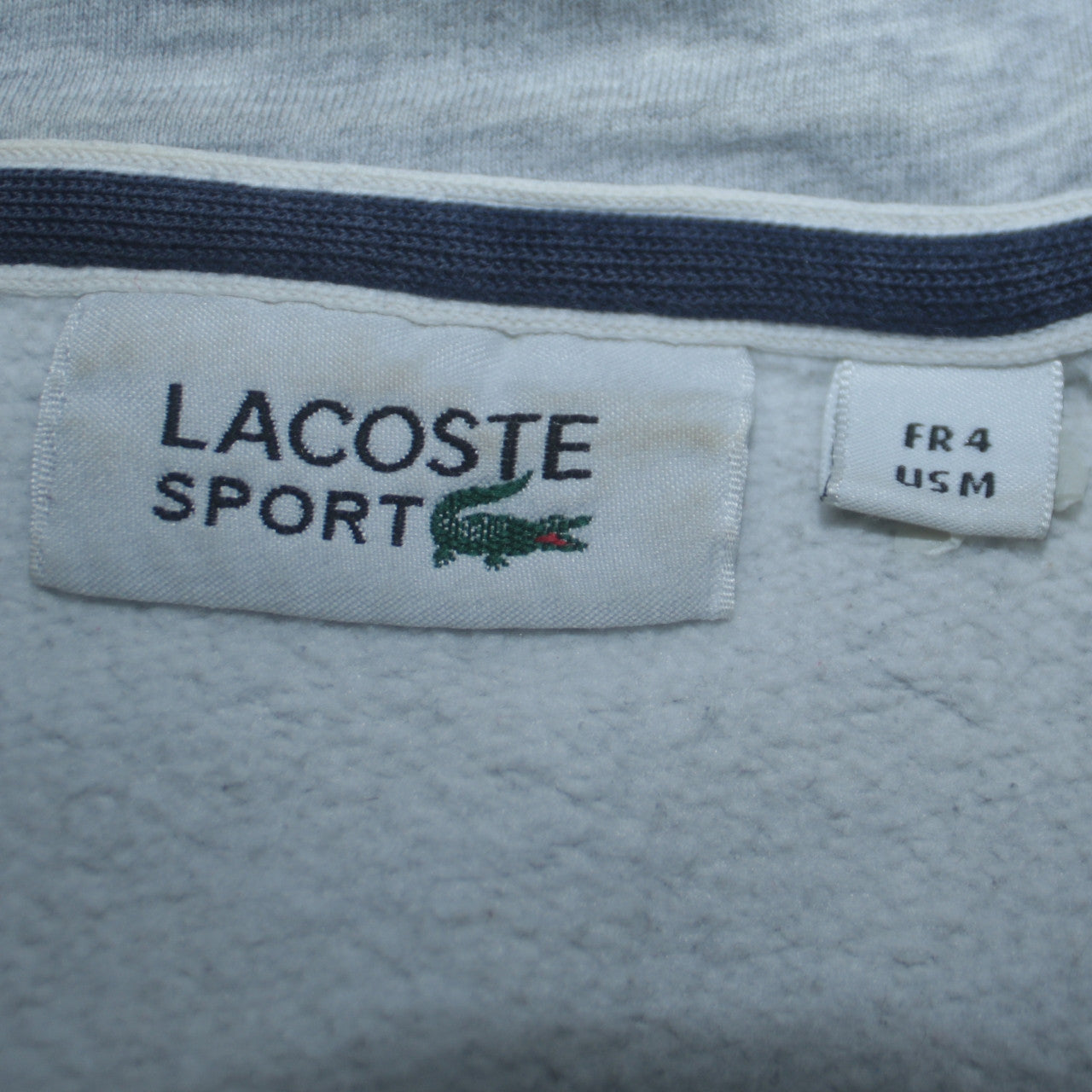 Mens UK Size M Lacoste Grey Full Zip Hoodie