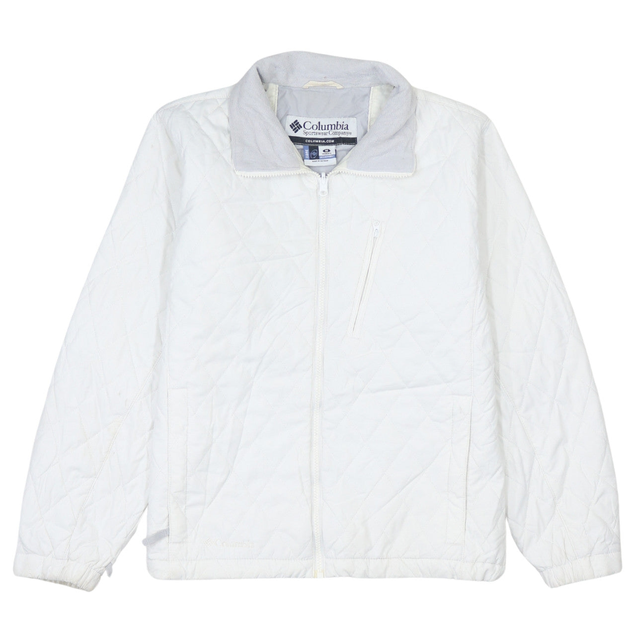 Womens UK Size M Columbia White Quilted Coat