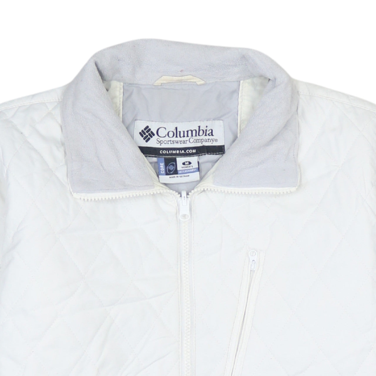 Womens UK Size M Columbia White Quilted Coat