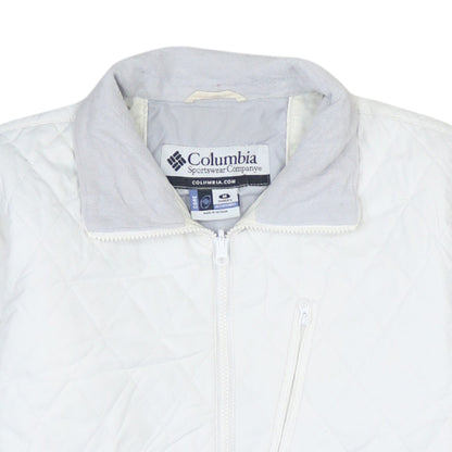 Womens UK Size M Columbia White Quilted Coat