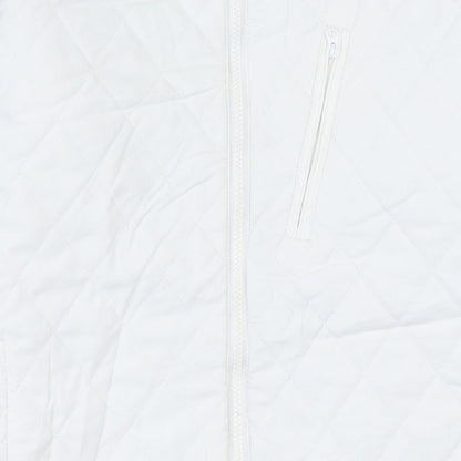 Womens UK Size M Columbia White Quilted Coat