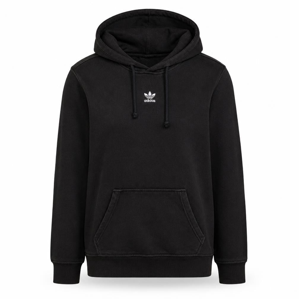 Front view of Adidas Women Black Pullover Hoodie UK 6 XS Hooded Sweatshirt