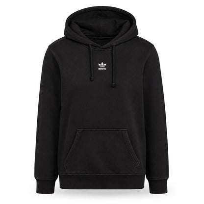Front view of Adidas Women Black Pullover Hoodie UK 6 XS Hooded Sweatshirt