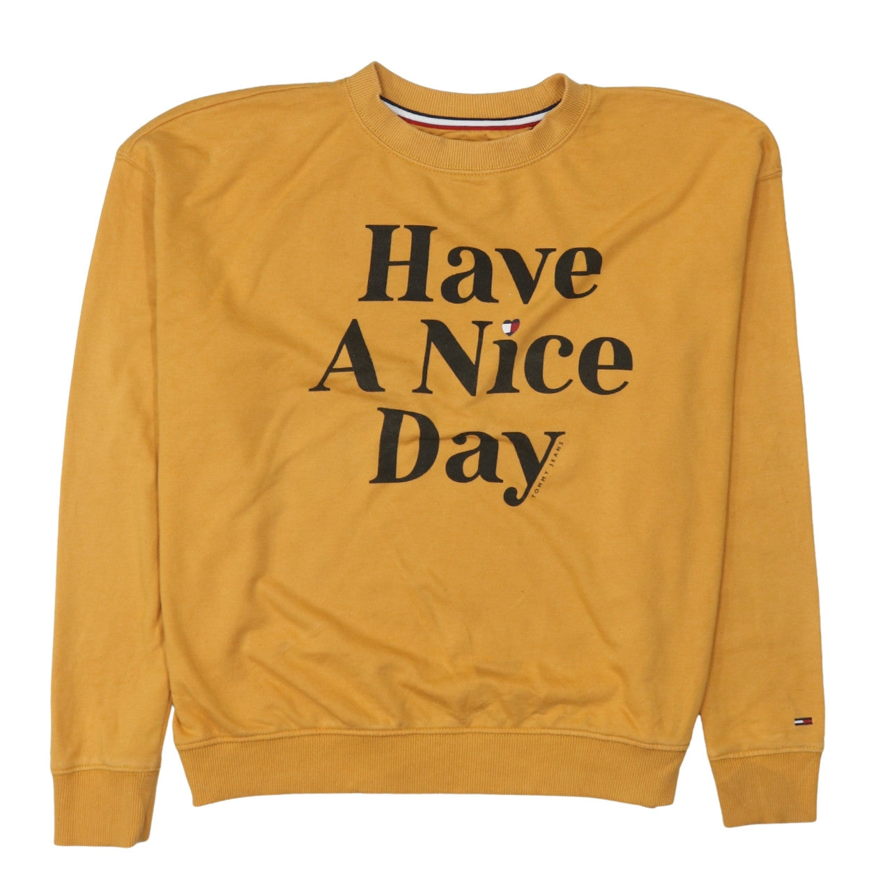 Womens UK Size S Tommy Jeans Yellow Pullover Sweatshirt