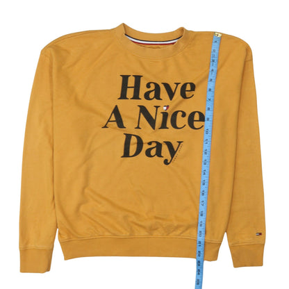 Womens UK Size S Tommy Jeans Yellow Pullover Sweatshirt
