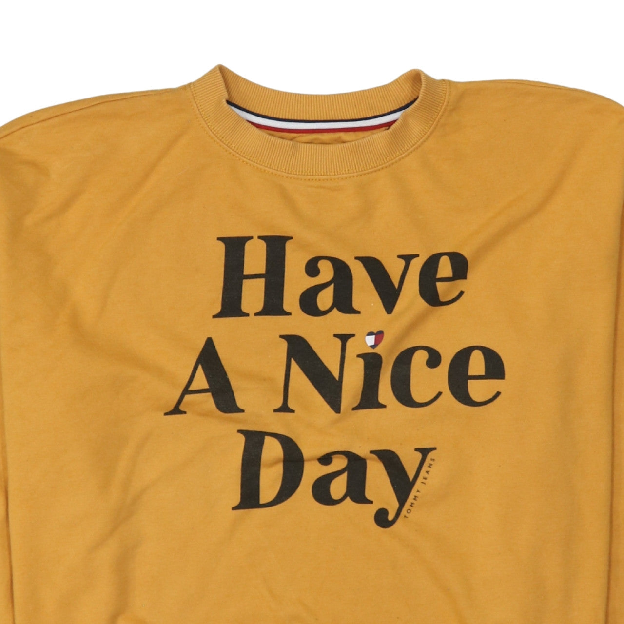 Womens UK Size S Tommy Jeans Yellow Pullover Sweatshirt