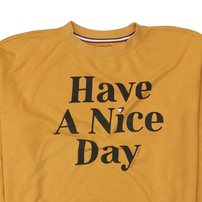 Womens UK Size S Tommy Jeans Yellow Pullover Sweatshirt