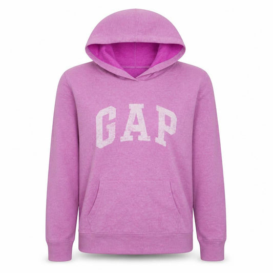 Gap Women Pink Pullover Hoodie L Cotton Blend Casual Logo Style