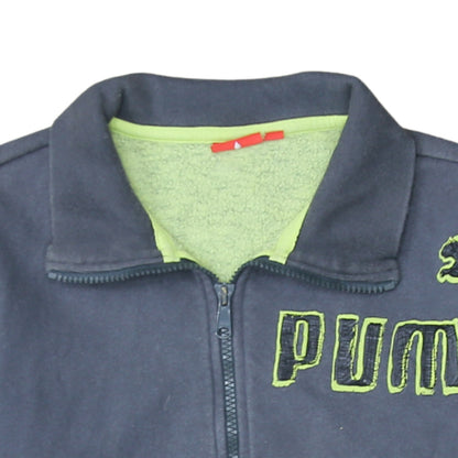 Puma Men's Blue L Track Jacket Full Zip Cotton Blend Sportswear