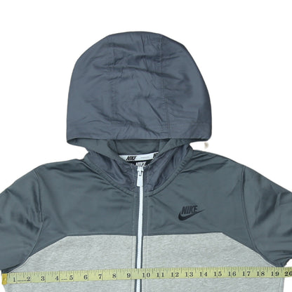 Nike Boys Grey Full Zip Hoodie XL 158-170cm Colourblock Sportswear