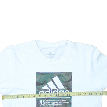Mens UK Size S adidas White  T-Shirt