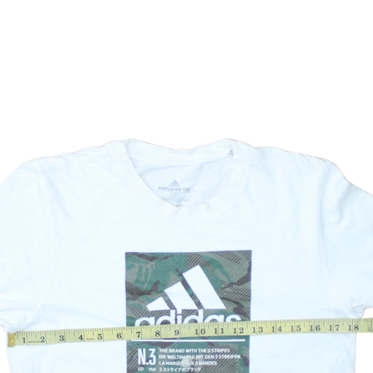 Mens UK Size S adidas White  T-Shirt