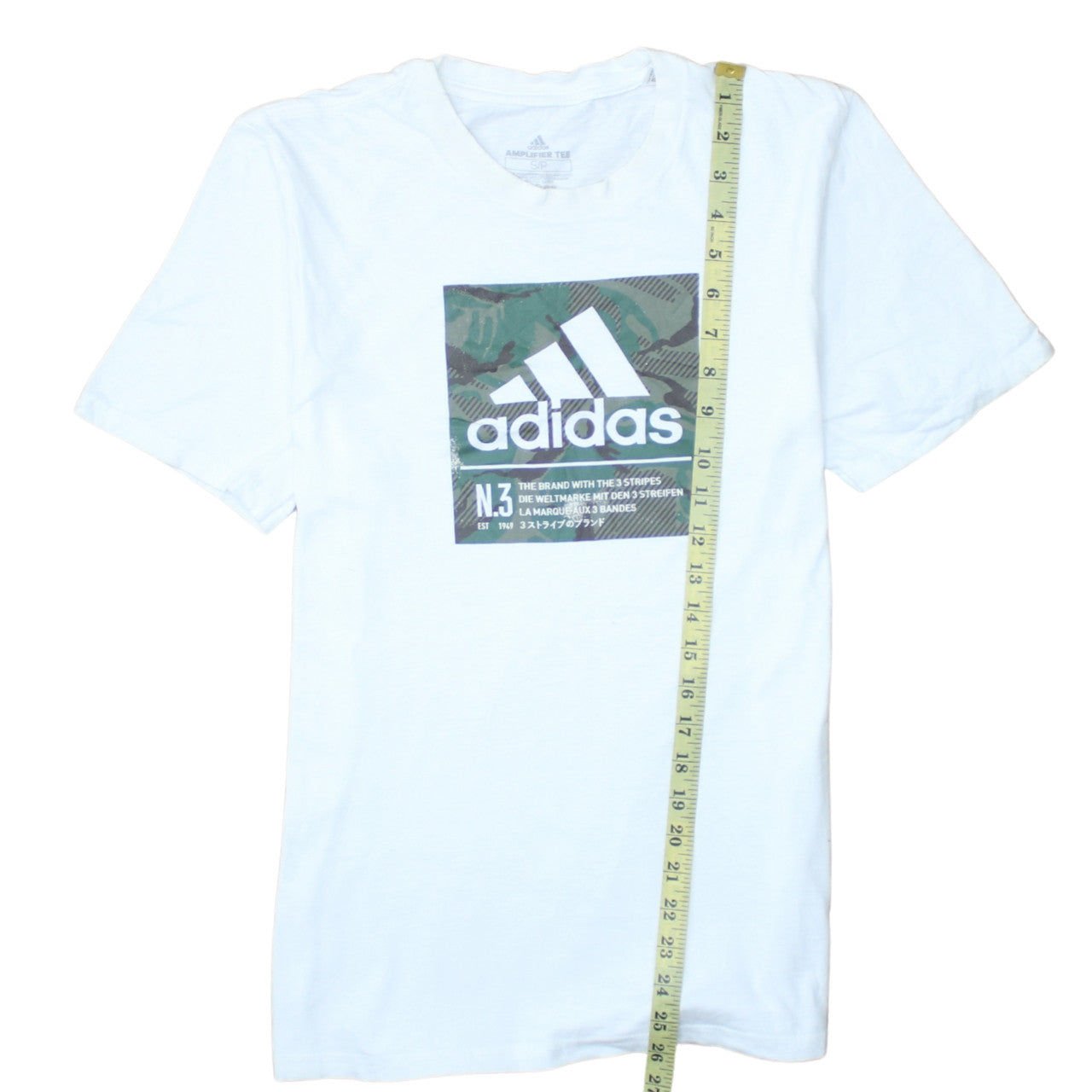 Mens UK Size S adidas White  T-Shirt