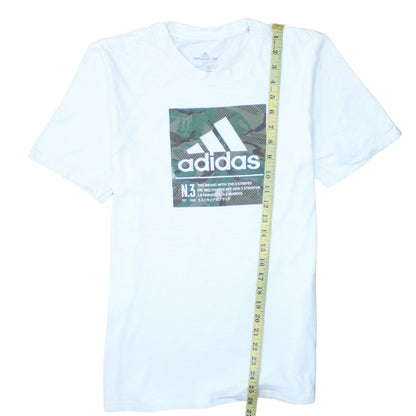 Mens UK Size S adidas White  T-Shirt