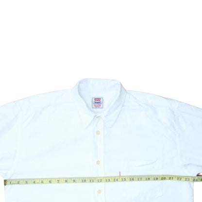 Levi's Men's White Regular Fit Long Sleeve Cotton Button-Up Shirt L