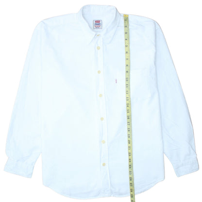Levi's Men's White Regular Fit Long Sleeve Cotton Button-Up Shirt L