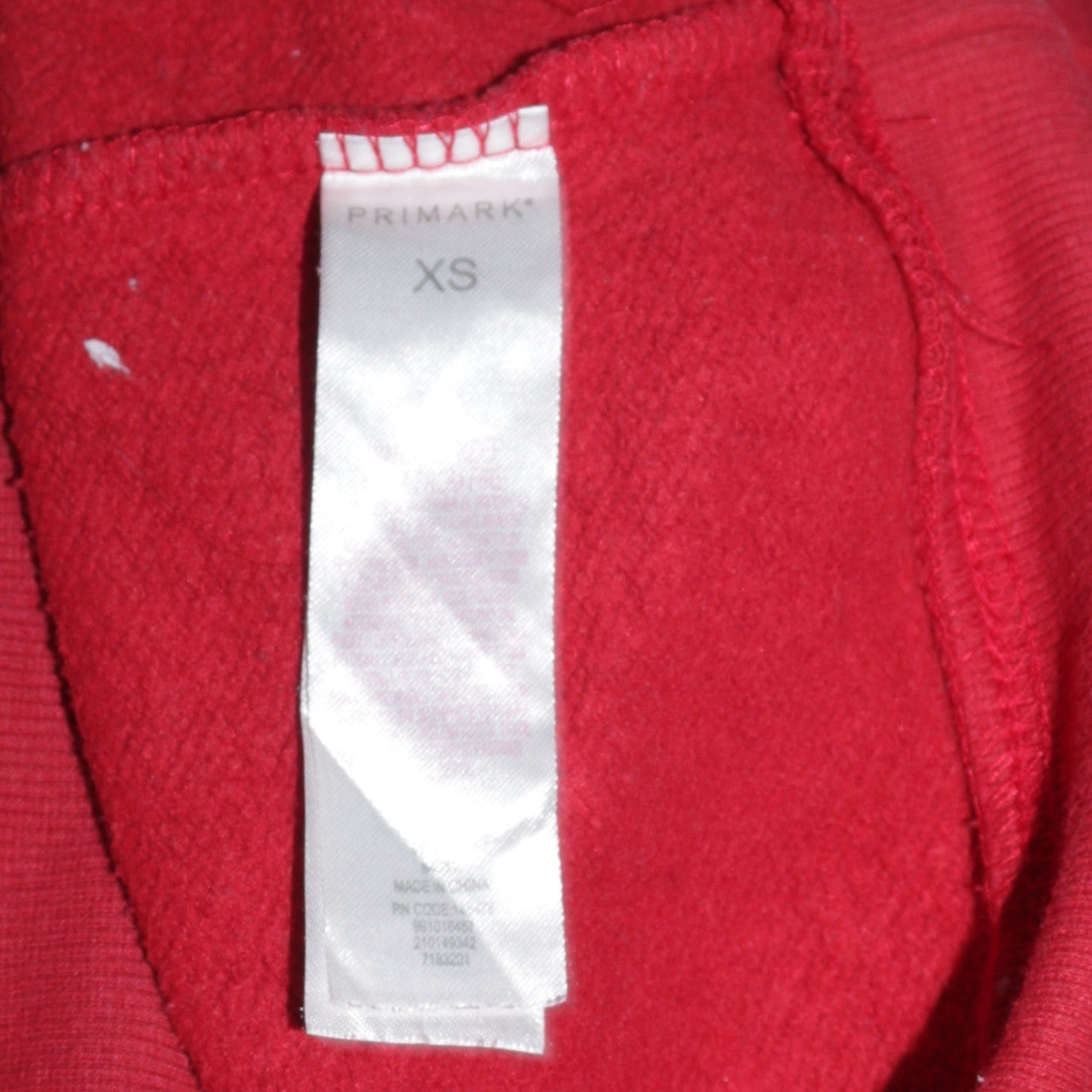 Mens UK Size XS Primark Red Pullover Hoodie