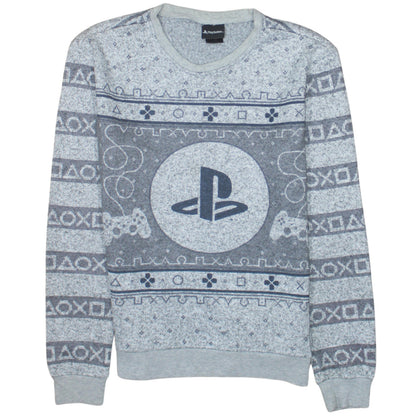 Mens UK Size S PlayStation Grey Pullover Sweatshirt