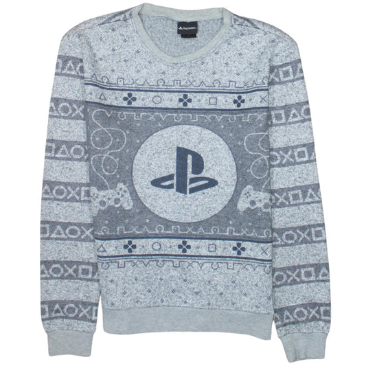 Mens UK Size S PlayStation Grey Pullover Sweatshirt