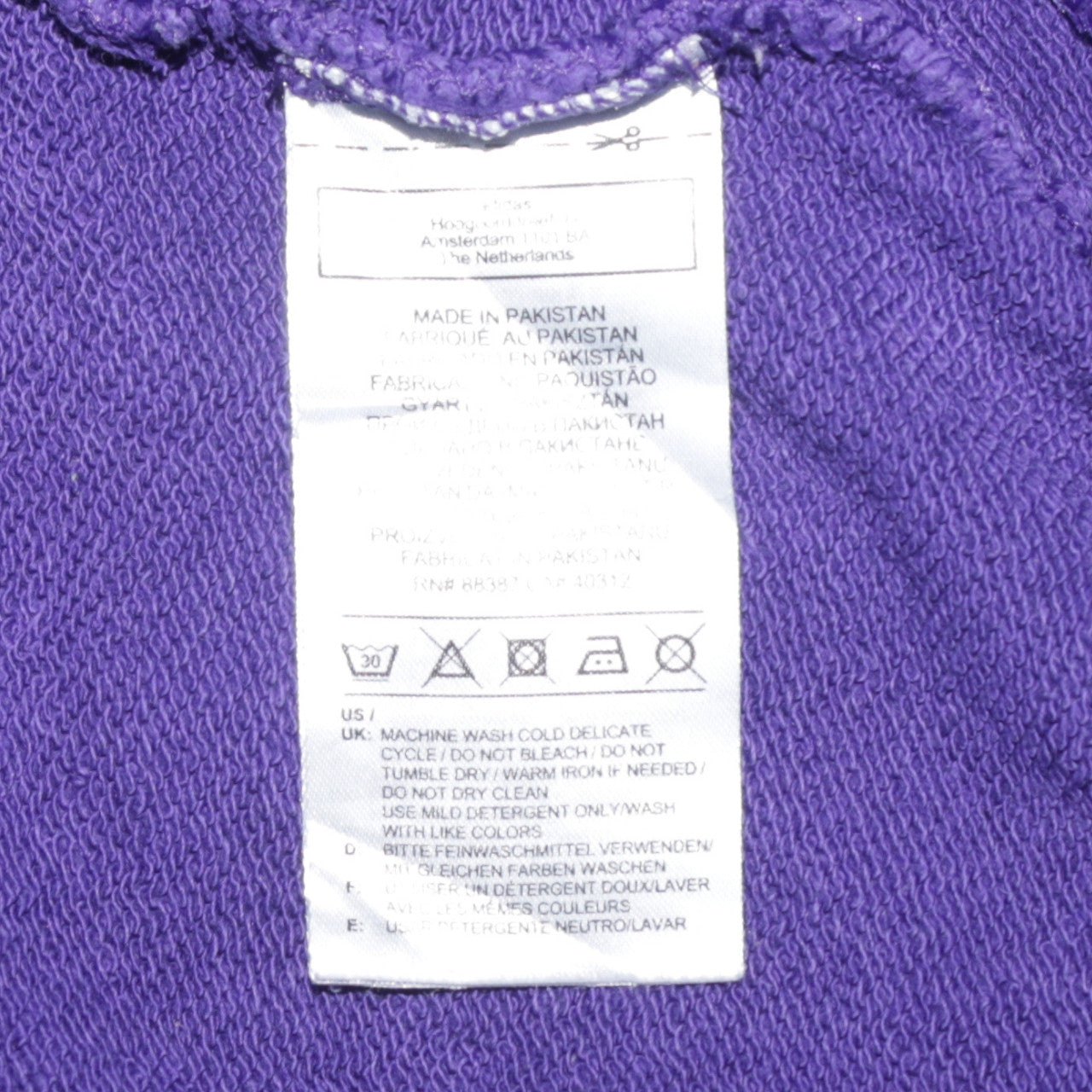 Mens UK Size S adidas Purple Pullover Hoodie