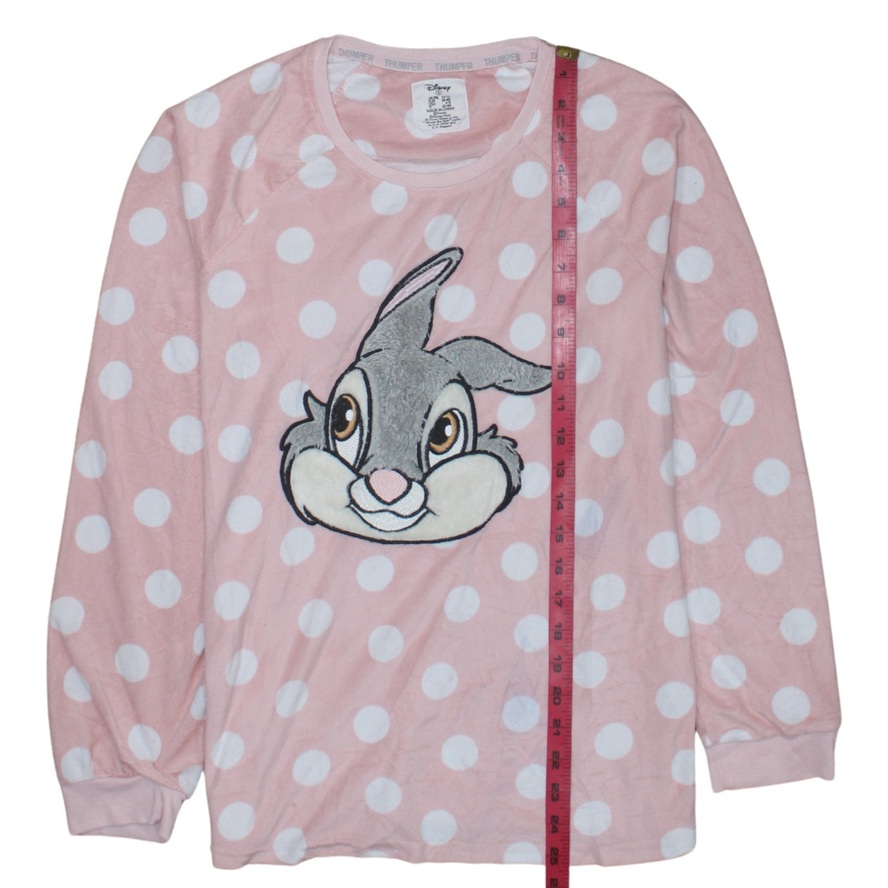 Disney Women Pink Polka Dot Thumper Fleece Nightshirt Size 10-12