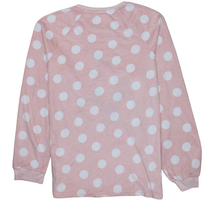 Disney Women Pink Polka Dot Thumper Fleece Nightshirt Size 10-12