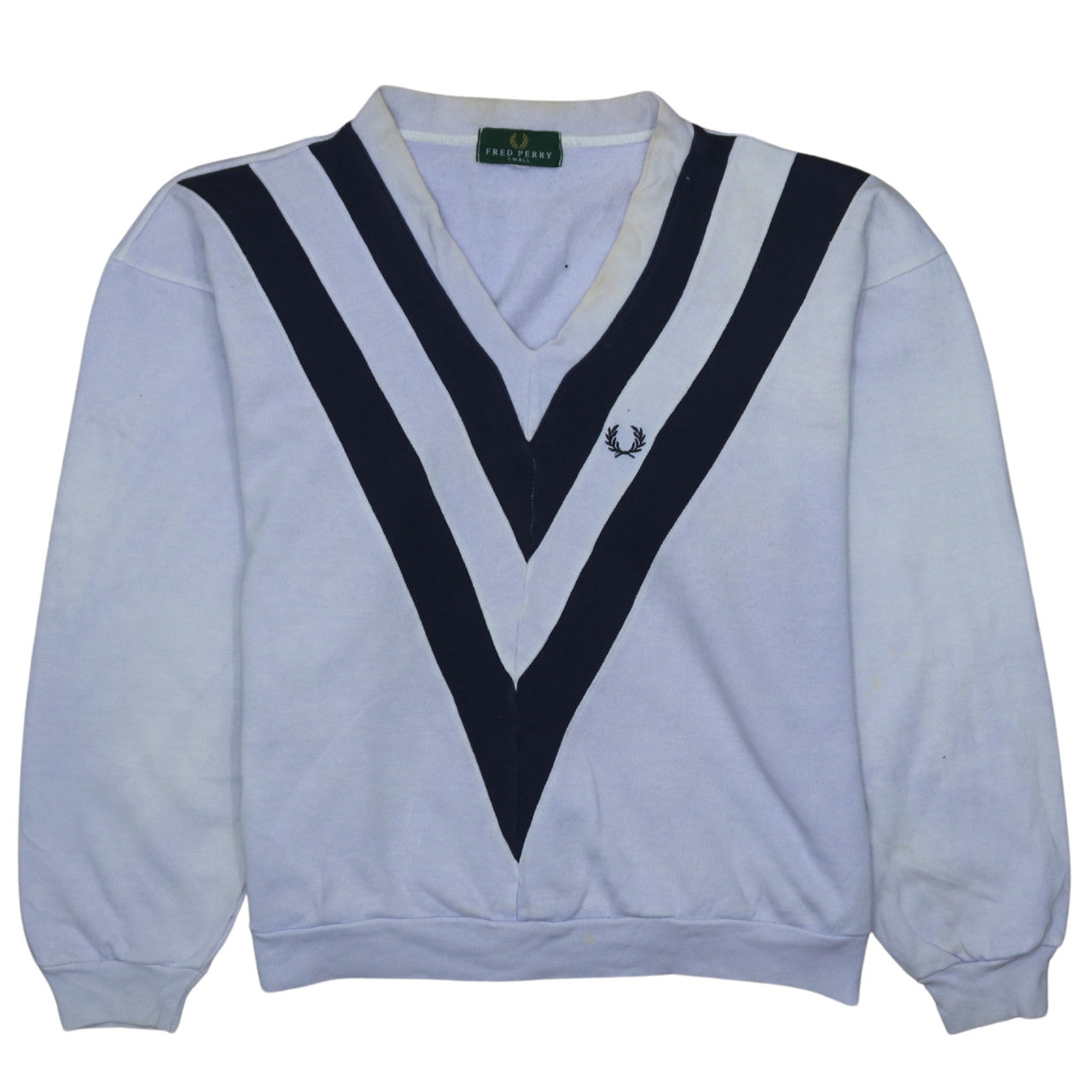 Mens UK Size S Fred Perry White Pullover Sweatshirt