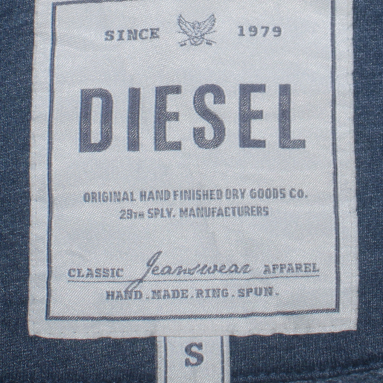 Mens UK Size S Diesel Blue Full Zip Hoodie