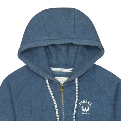 Mens UK Size S Diesel Blue Full Zip Hoodie