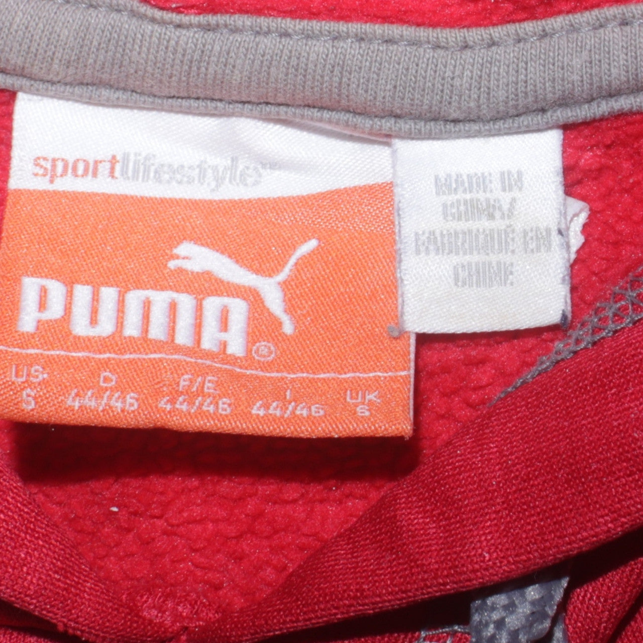 Mens UK Size S PUMA Red Pullover Hoodie