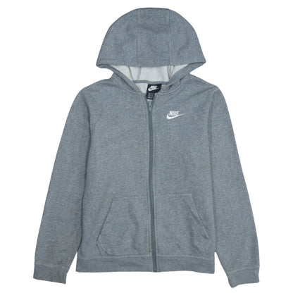Nike Boys Grey Full Zip Hoodie Sweatshirt XL 158-170cm Classic Fleece