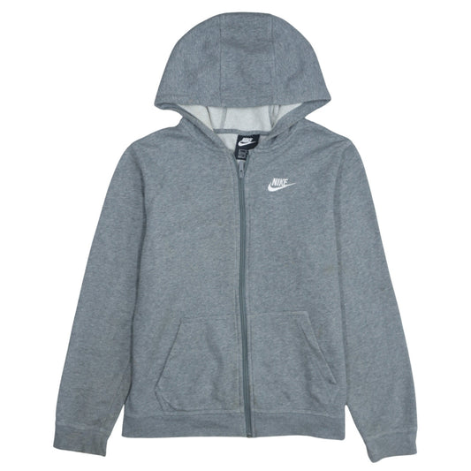 Nike Boys Grey Full Zip Hoodie Sweatshirt XL 158-170cm Classic Fleece