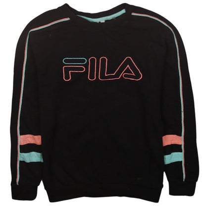 Womens UK Size 2XS FILA Black Pullover Sweatshirt